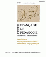 Revue française de pédagogie, n° 162/2008