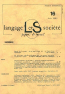 Langage et société, n° 16/juin 1981