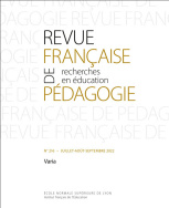 Revue française de pédagogie, n° 216/2022