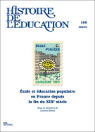 Histoire de l'éducation, n° 160/2023