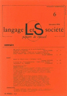 Langage et société, n° 6/décembre 1978