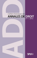 Cahiers historiques des Annales de droit, n° 1/2012