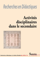 Recherches en Didactiques, n° 14/décembre 2012