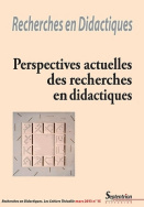 Recherches en Didactiques, n° 15/mars 2013