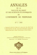 Annales de la faculté de droit et des sciences économiques de l'université de Perpignan, n° 1/1995