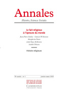 Annales. Histoire, Sciences Sociales, 78e année, n° 1/2023