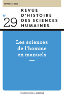 Revue d'histoire des sciences humaines, n° 29/Septembre 2016