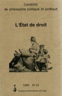 Cahiers de philosophie politique et juridique N° 24, 1993