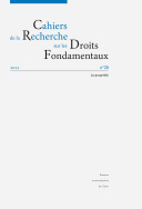 Cahiers de la Recherche sur les Droits Fondamentaux, n° 20/2022