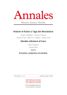 Annales. Histoire, Sciences Sociales, 76e année, n° 1/2021