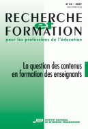 Recherche et formation, n° 55/2007