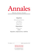 Annales. Histoire, Sciences Sociales, 76e année, n° 3/2021