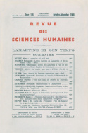 Revue des Sciences Humaines, n° 136/octobre-décembre 1969