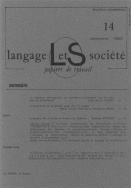 Langage et société, n° 14/décembre 1980