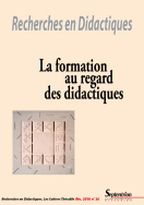 Recherches en Didactiques, n° 26/décembre 2018