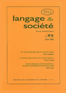 Langage et société, n° 92/juin 2000