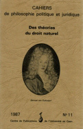 n° 11, 1987 :  Des théories du droit naturel