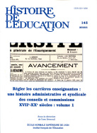 Histoire de l'éducation, n° 145/2016