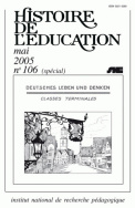 Histoire de l'éducation, n° 106/2006