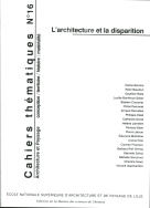 Cahiers thématiques, n° 16/2017