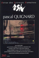 Revue des Sciences Humaines, n° 260/octobre-décembre 2000