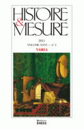 Histoire & Mesure, volume XXVI, n° 2/2012