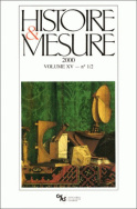 Histoire & Mesure, volume XV, n° 1-2/2000