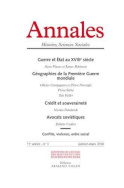 Annales. Histoire, Sciences Sociales, 71e année, n° 1/2016