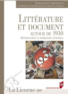 Littérature et document autour de 1930