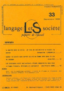 Langage et société, n° 33/septembre 1985