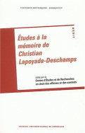 Études à la mémoire de Christian Lapoyade-Deschamps