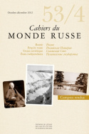 Cahiers du Monde russe, n° 53, 4/octobre-décembre 2012