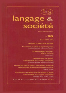 Langage et société, n° 98/décembre 2001