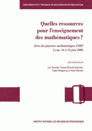 Quelles ressources pour l'enseignement des mathématiques ?