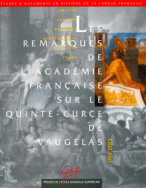 Les remarques de l'Académie française sur le <I>Quinte-Curce</I> de Vaugelas