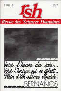 Revue des Sciences Humaines, n° 207/juillet-septembre 1987