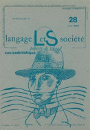 Langage et société, n° 28/juin 1984