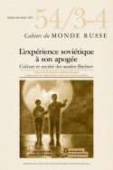 Cahiers du Monde russe, n° 54, 3-4/juillet-décembre 2013