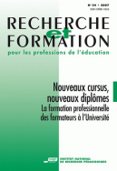 Recherche et formation, n° 54/2007